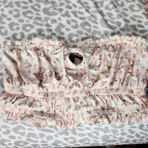 Floral Ruffled Tube Top